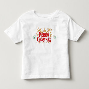 Merry Christmas Reindeer Antlers Kids T-Shirt