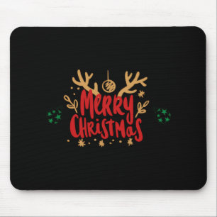 Merry Christmas Reindeer Antlers Kids T Shirt Mouse Pad