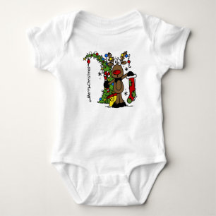 Merry Christmas Reindeer Baby Bodysuit