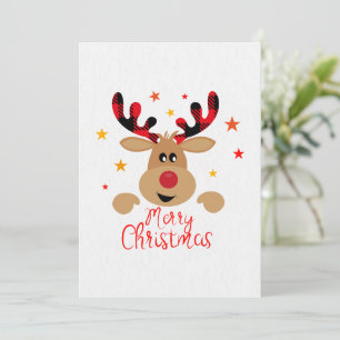 Merry Christmas Reindeer Card 