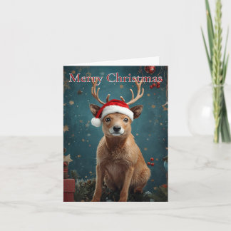 Merry Christmas Reindeer Christmas Card
