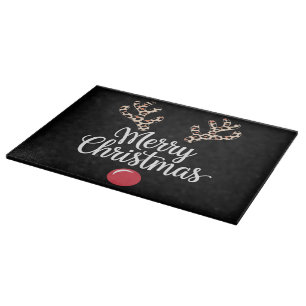 Merry Christmas Reindeer Christmas Family Gift Cutting Board