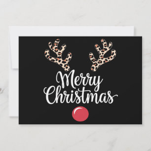 Merry Christmas Reindeer Christmas Family Gift Holiday Card