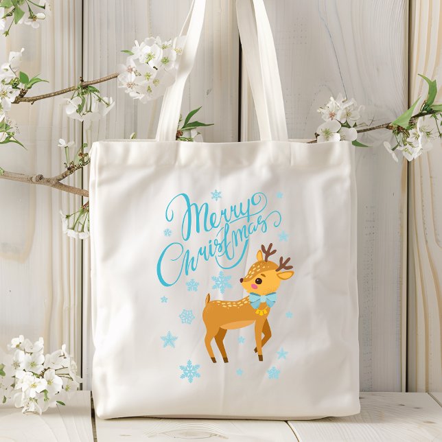 Merry Christmas Reindeer Dog | Holidays Tote Bag (Creator Uploaded)