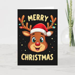Merry Christmas Reindeer Family Men Women  Card