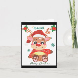 Merry Christmas Reindeer Festive Fun Toddler  Card