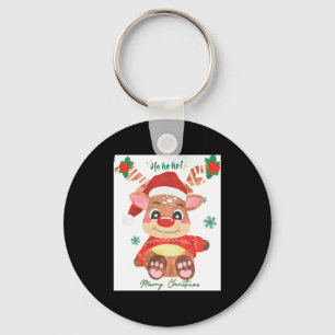 Merry Christmas Reindeer Festive Fun Toddler Key Ring