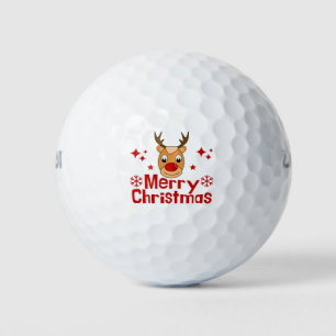 Merry Christmas Reindeer Golf Balls