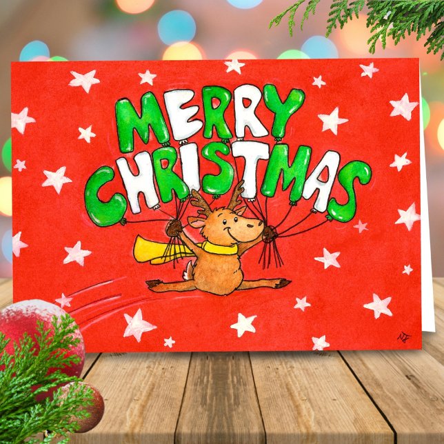 Merry Christmas Reindeer greeting card  (Creator Uploaded)