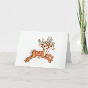 Merry Christmas Reindeer Holiday Card