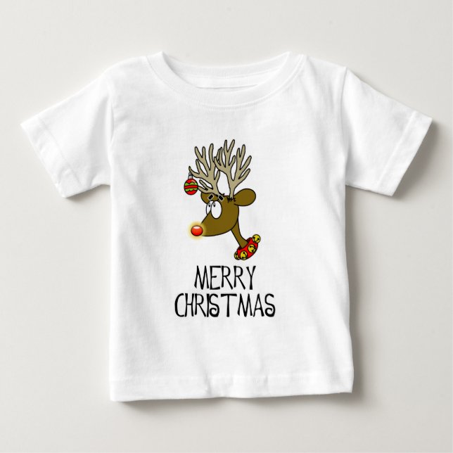 Merry Christmas Reindeer Infant Tee (Front)