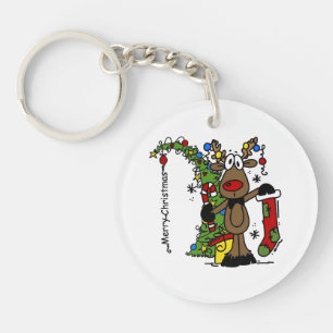 Merry Christmas Reindeer Key Ring