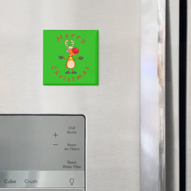 Merry Christmas Reindeer Magnet (In Situ (Fridge))