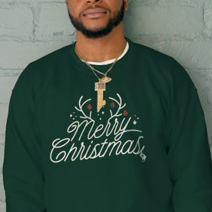 Merry Christmas Reindeer Matching Holiday Sweatshirt