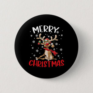 Merry Christmas Reindeer Men Women Family Matching 6 Cm Round Badge