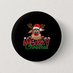 Merry Christmas Reindeer Men Women Family Matching 6 Cm Round Badge