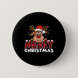 Merry Christmas Reindeer Men Women Family Matching 6 Cm Round Badge