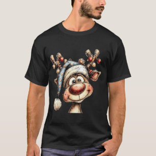 Merry Christmas Reindeer Men Women Family Matching T-Shirt