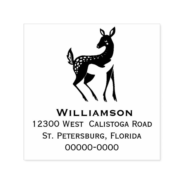 Merry Christmas Reindeer Monogram Return Address Self-inking Stamp (Design)
