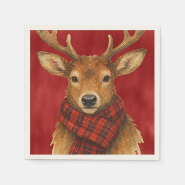 Merry Christmas Reindeer Napkin (Front)