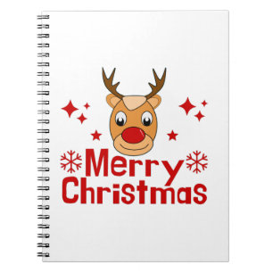 Merry Christmas Reindeer Notebook