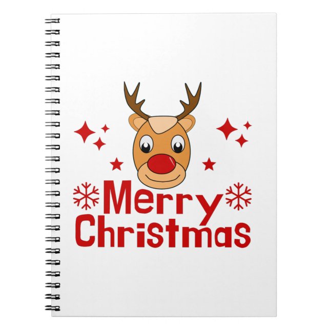 Merry Christmas Reindeer Notebook (Front)