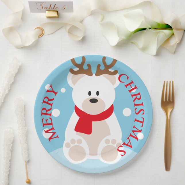 Merry Christmas Reindeer paper plate (Wedding)