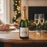 Merry Christmas Reindeer Personalised Name Sparkling Wine Label<br><div class="desc">Merry Christmas Reindeer Festive Party Personalised Name Sparkling Wine Labels Stickers features festive reindeer with pink bows and floral accents with the text "Merry Christmas" in modern pink calligraphy script typography with your personalised name. Perfect personalised gift for Christmas and the holidays for family and friends. Designed by ©2024 Evco...</div>