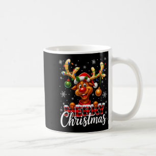 Merry Christmas Reindeer Plaid Pajamas Xmas Shirts Coffee Mug