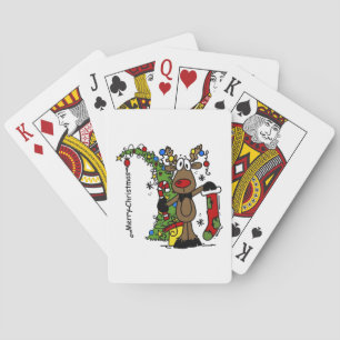 Merry Christmas Reindeer Playing Cards