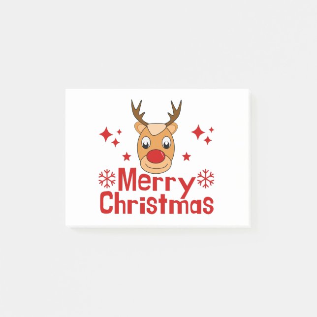 Merry Christmas Reindeer Post-it Notes (Front)