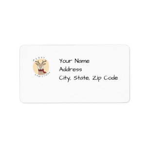 MERRY CHRISTMAS REINDEER RETURN ADDRESS LABELS