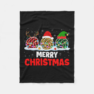 Merry Christmas Reindeer Santa Elf Plaid Leopard V Fleece Blanket