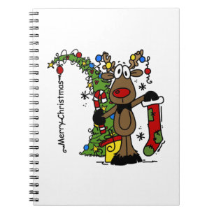 Merry Christmas Reindeer Spiral Notebook