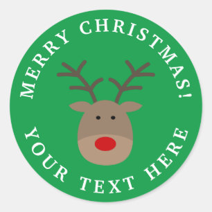 Merry Christmas reindeer stickers & envelope seals