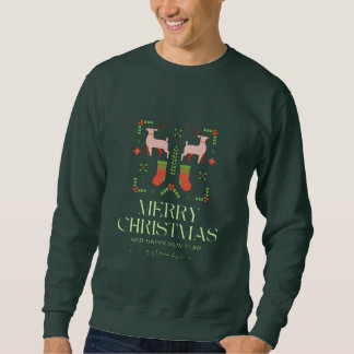 Merry Christmas Reindeer & Stockings | Vintage Hol Sweatshirt