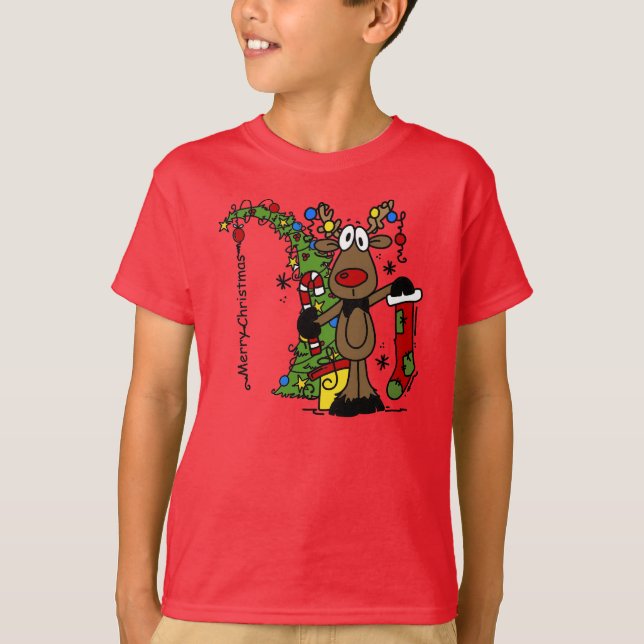 Merry Christmas Reindeer T-Shirt (Front)
