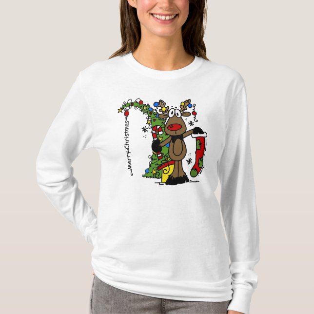 Merry Christmas Reindeer T-Shirt (Front)