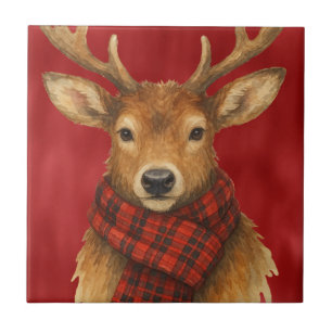 Merry Christmas Reindeer Tile