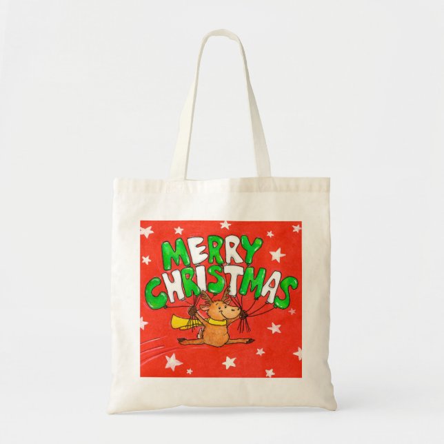Merry Christmas Reindeer Tote Bag (Front)