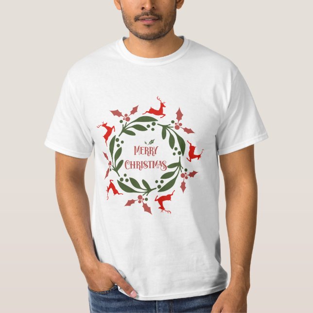 Merry Christmas reindeer Value T-Shirt (Front)