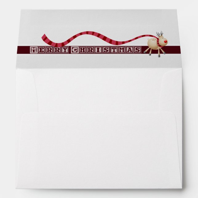 Merry Christmas Reindeer with Long Scarf Envelope (Back (Bottom))