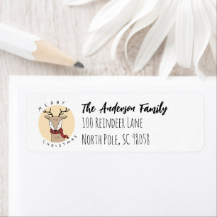 Merry Christmas Reindeer with Scarf