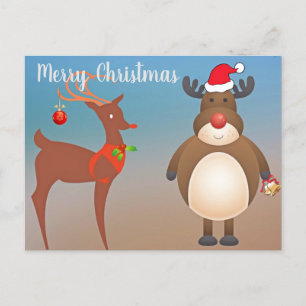 Merry Christmas Reindeer Wristlet Purse Postcard