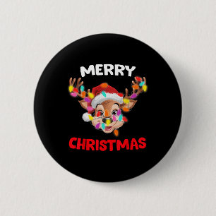 Merry Christmas Reindeer Xmas Family Matching Men  6 Cm Round Badge