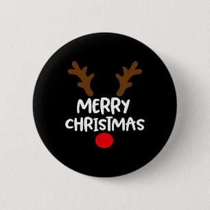 Merry Christmas Reindeer Xmas Family Matching Men  6 Cm Round Badge