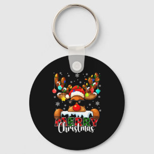 Merry Christmas Reindeer Xmas Family Matching Men  Key Ring