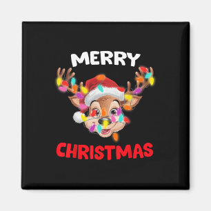 Merry Christmas Reindeer Xmas Family Matching Men  Magnet