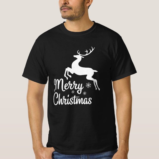 Merry Christmas Reindeer Xmas Family Matching  T-Shirt (Front)