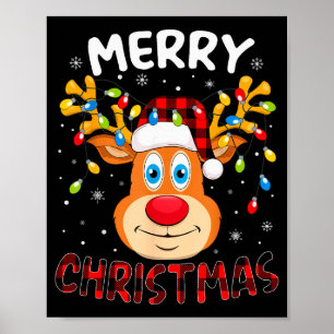 Merry Christmas Reindeer Xmas Family Men Women Kid Poster